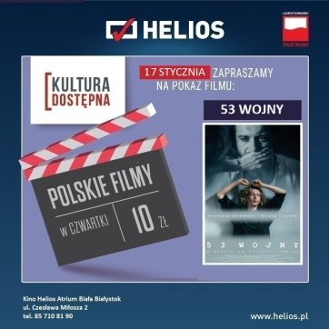 Kultura Dostępna 17.01- 53 Wojny- Kino Helios Atrium Biała